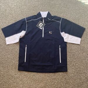 NWT FootJoy Sport Wind Shirt Stretch Shell Navy White Top